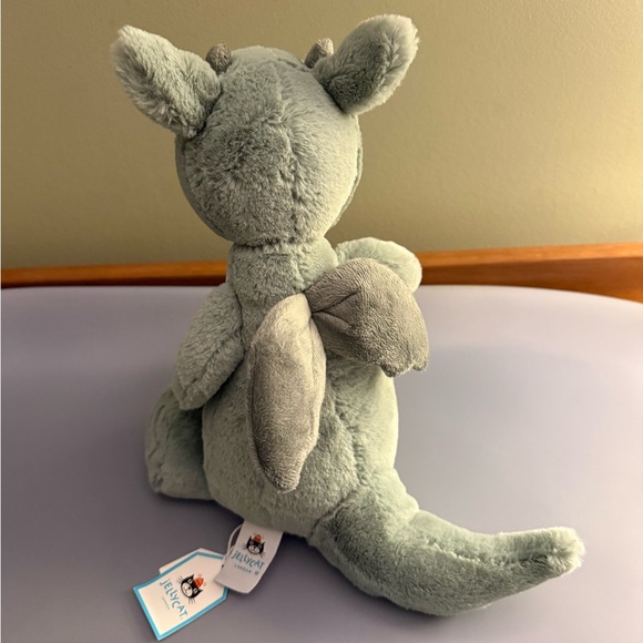 NEW Jellycat Bashful Dragon Plush Sage Green Stuffed Animal NWT - Picture 3 of 4